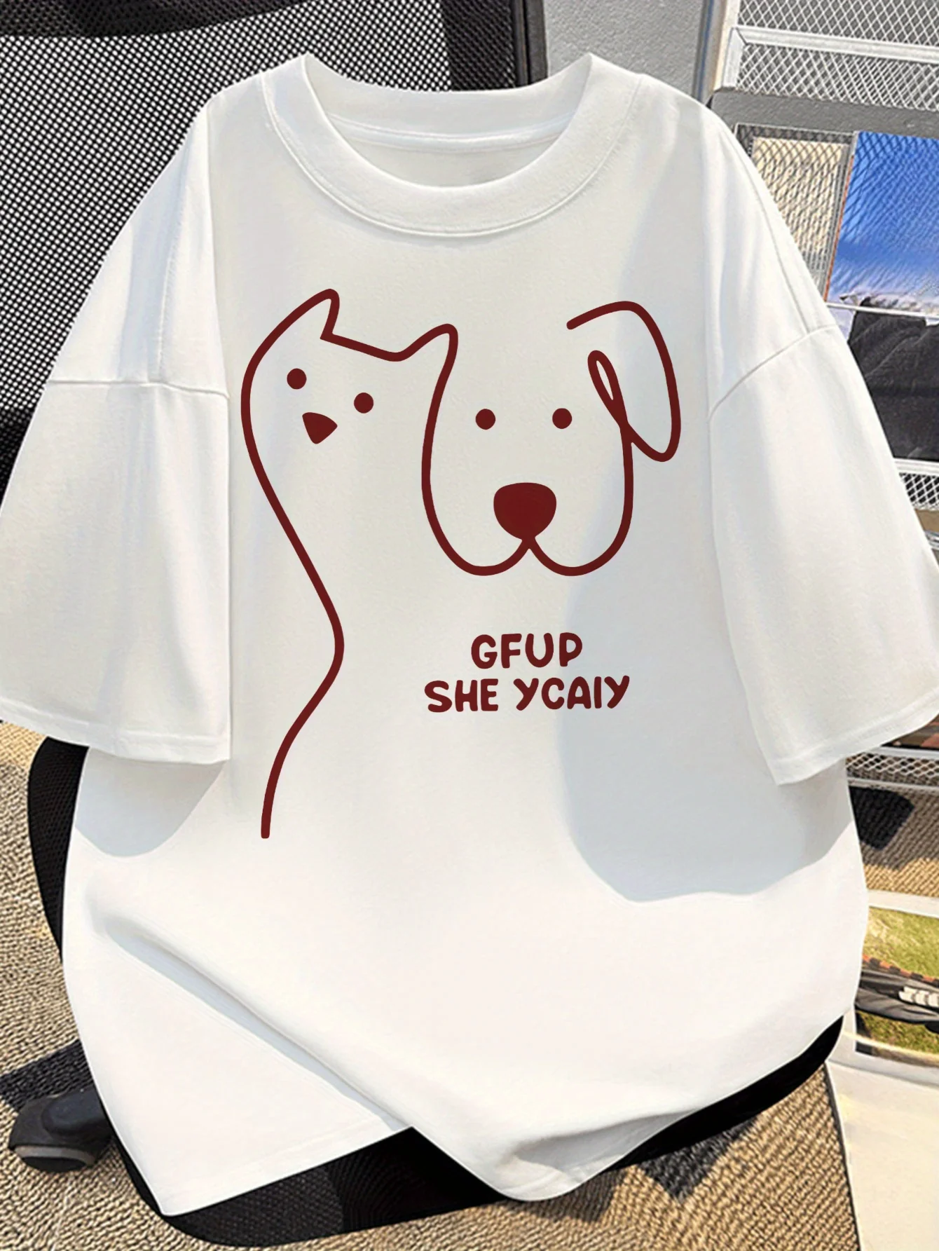 

Мультяшная собака с графическим принтом, лето, осень, зима, хлопковая повседневная удобная мужская и женская футболка с коротким рукавом для спорта на открытом воздухе