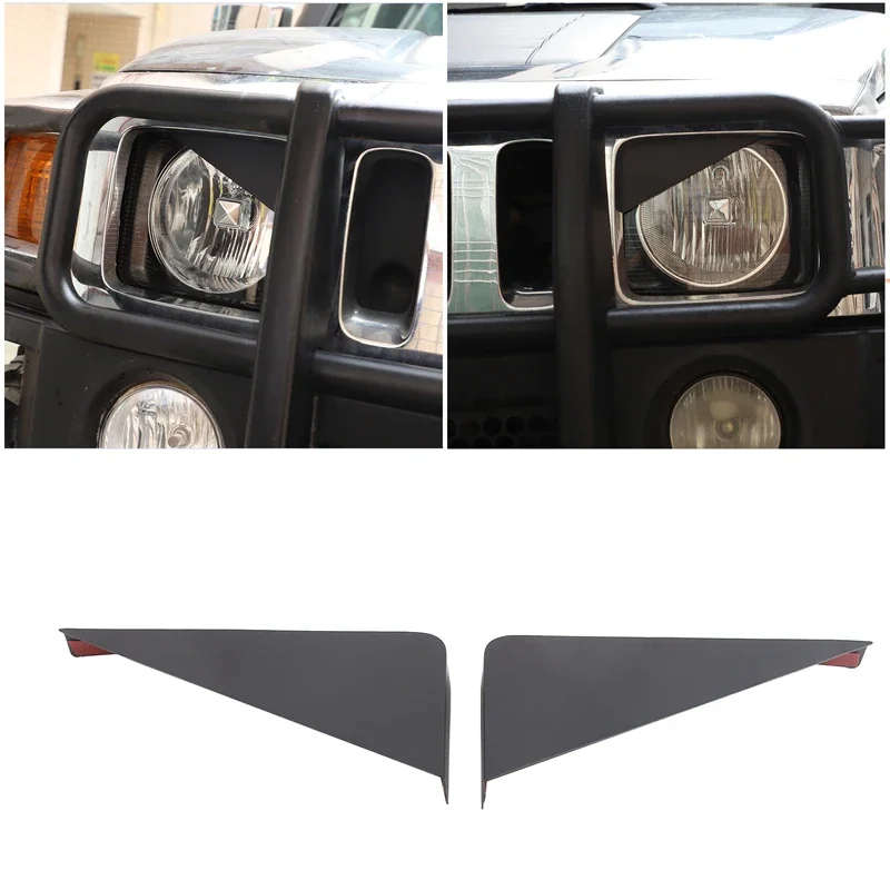 For Hummer H3 2005 2006 2007 2008 2009 Carbon Steel Black Car Headlight  Angry Eyes Headlight Cover Car Accessories