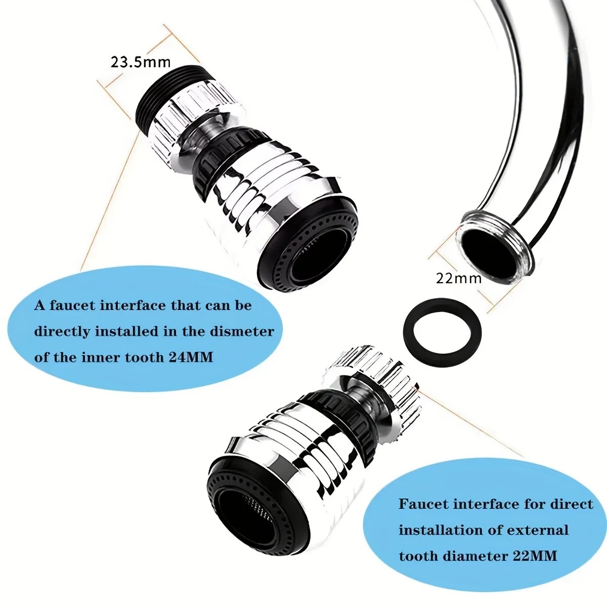 A faucet bubbler water saver, faucet water outlet, kitchen splash-proof water device, swivel spray head
