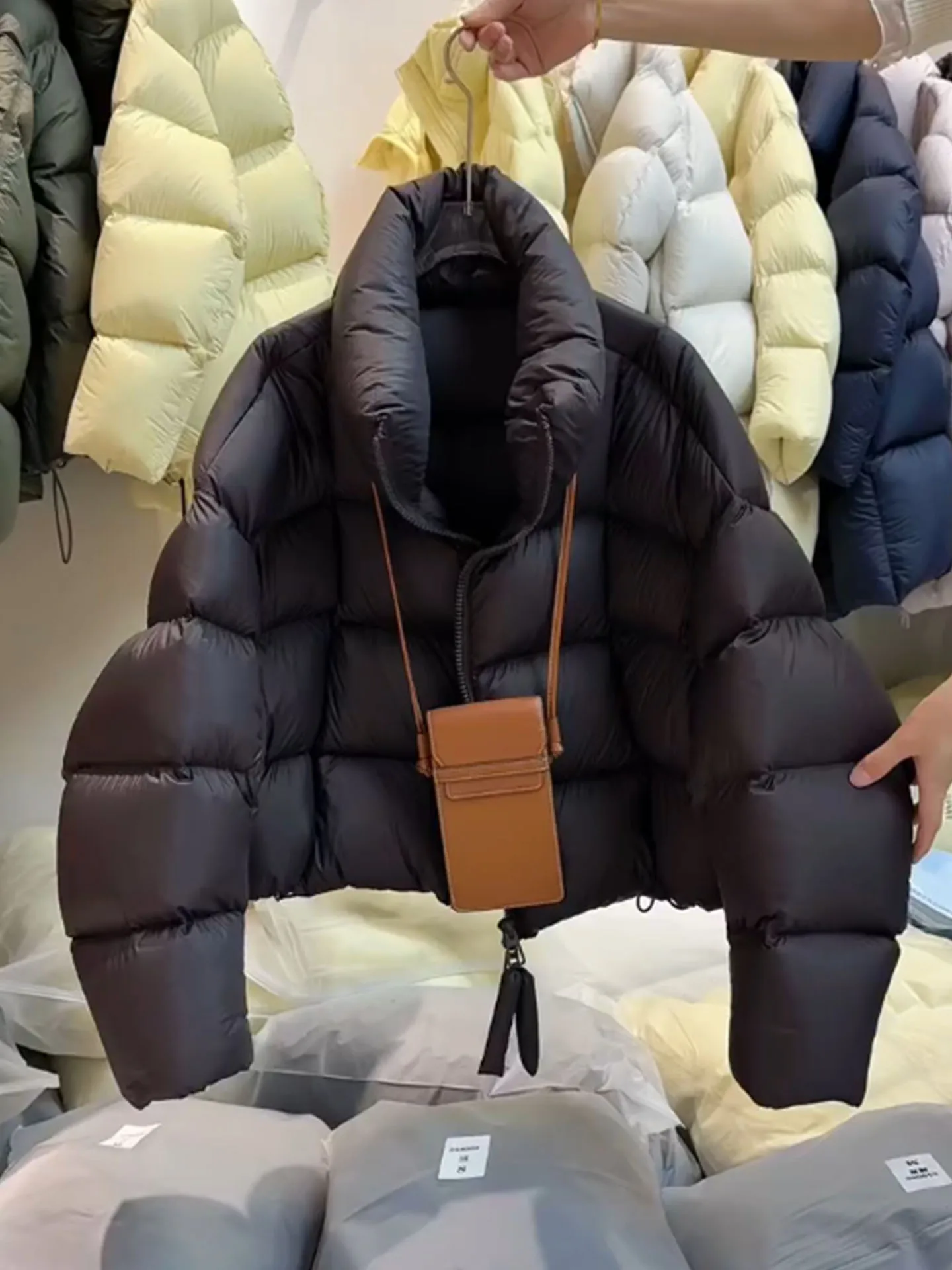 

Корейская зимняя куртка-пуховик для женщин, утепленная, с высокой талией, удлиненная, свободного кроя