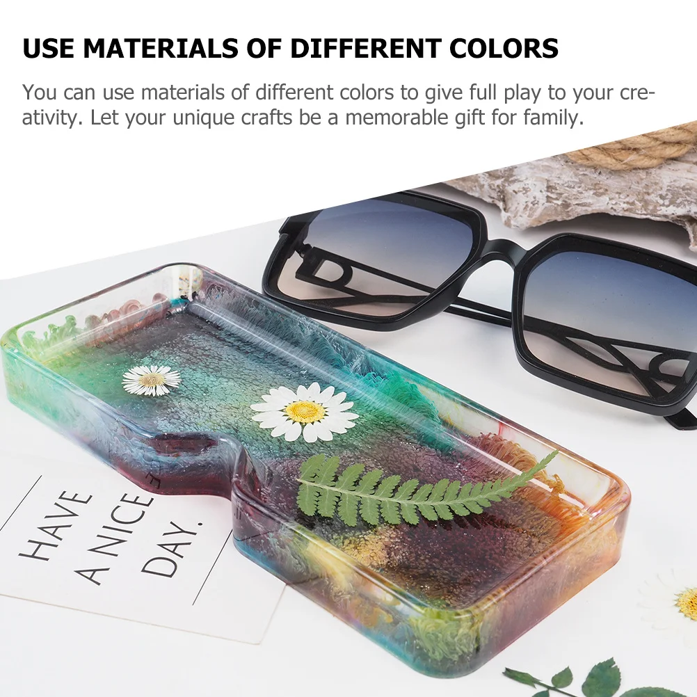 

2Pcs Glasses Tray Molds Silicone DIY Epoxy Mold Holder Kit for Home Banquet Crafts Creative Decoration Glasses Tray Molds