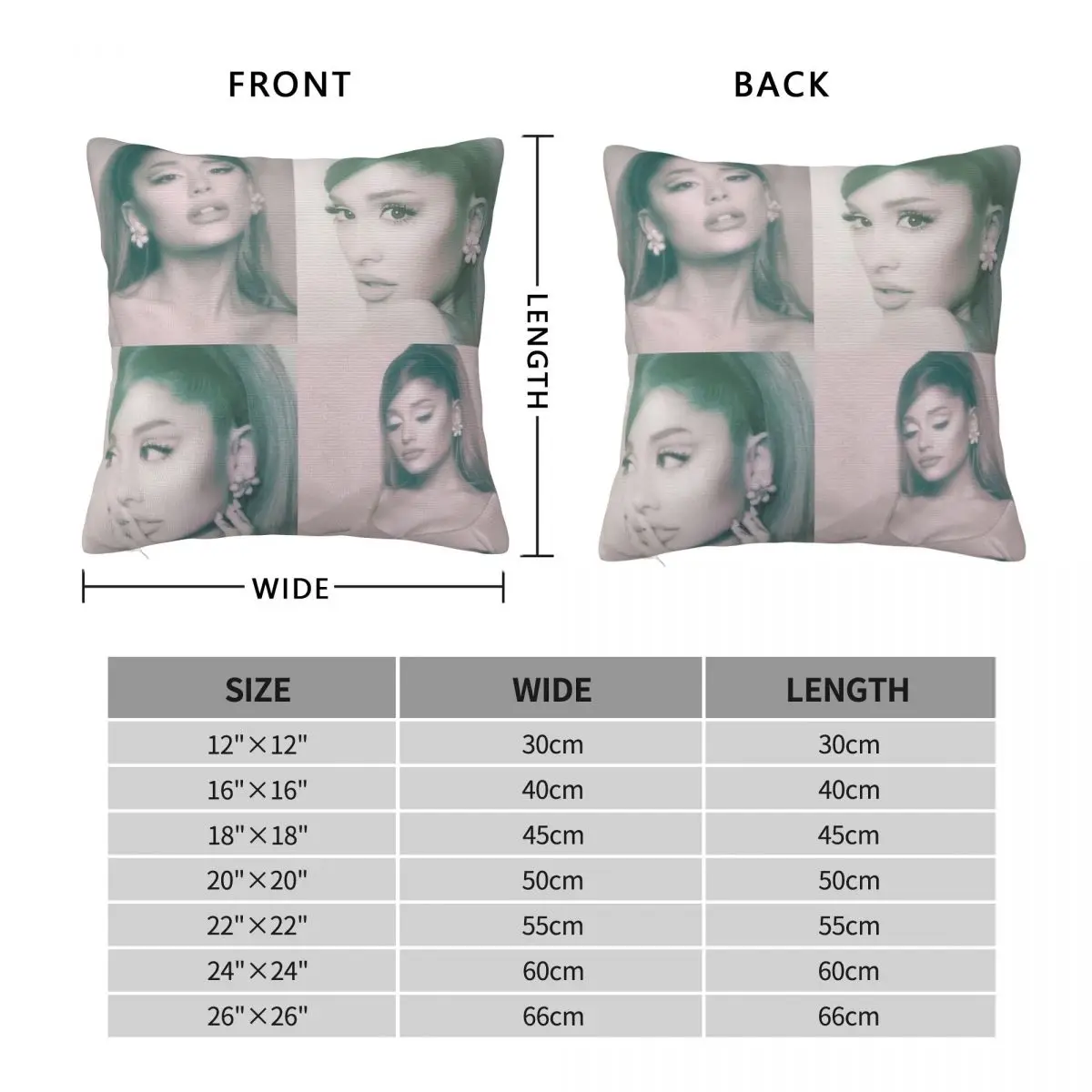 Ariana Grande Positions Pillowcase Polyester Linen Velvet Creative Zip Decor Home Cushion Cover 45x45