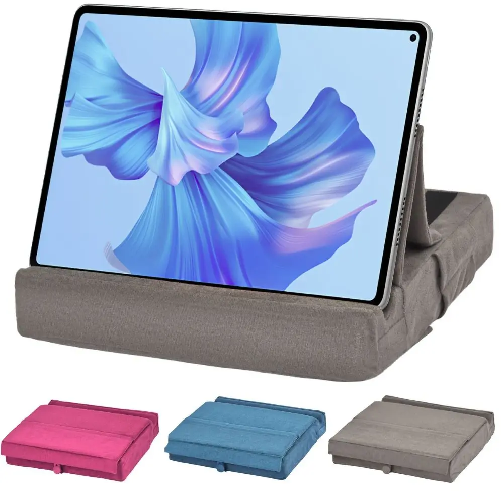 2-in-1 Tablet Pillow Stand for Lap Foldable Multi-angle Adjustment Bed Sofa Phone Holder with Pen Slot Portable EReader Holder