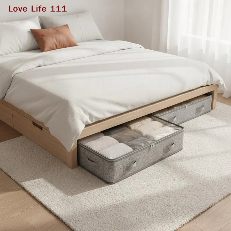 New Under Bed Storage Organizer Large Capacity Foldable With Handles For Storing Clothes Blankets Bedding