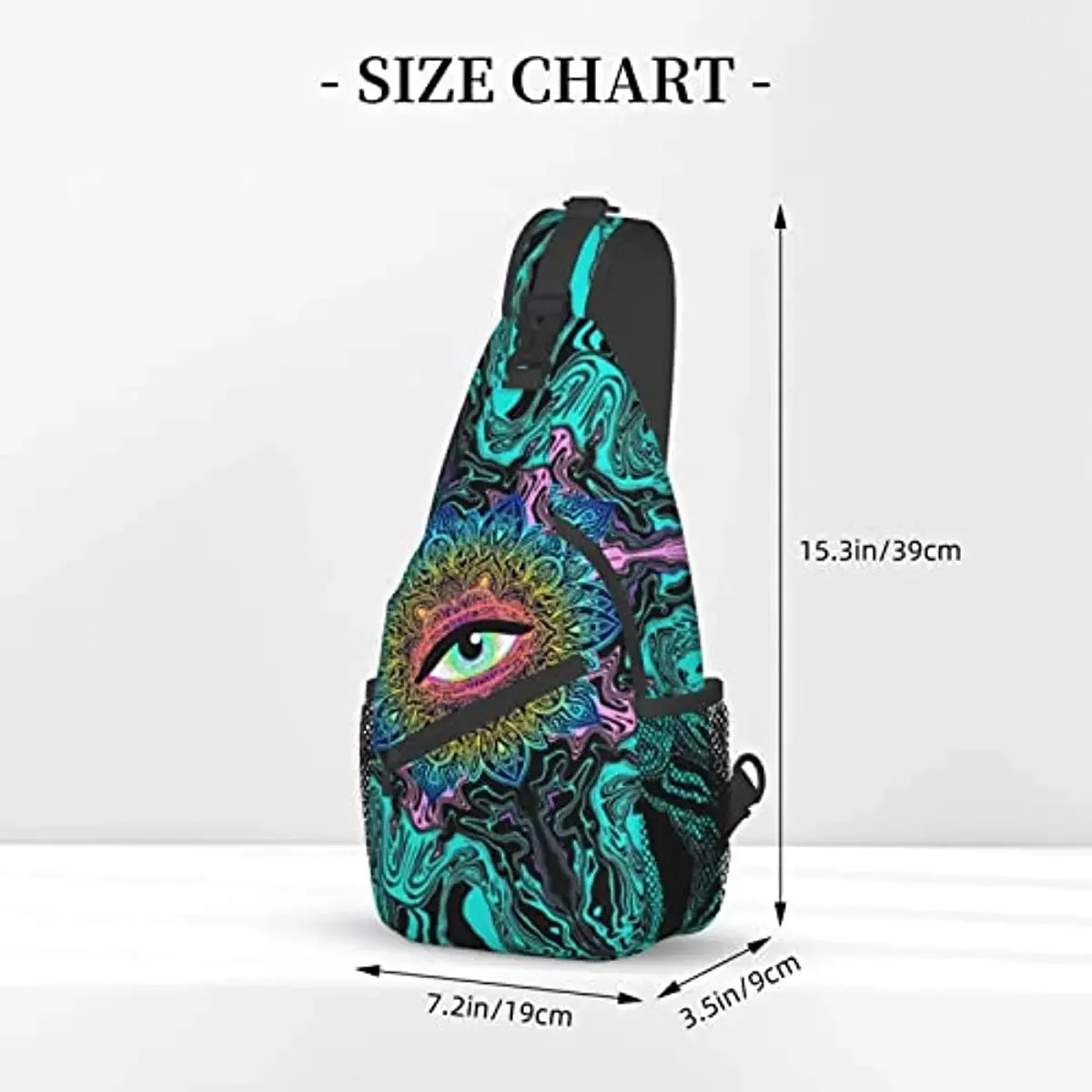 Mystery Eye Chest Bags Crossbody Sling Backpack Travel Daypack Crossbody Shoulder Bag for Women Men Shoulder Bag