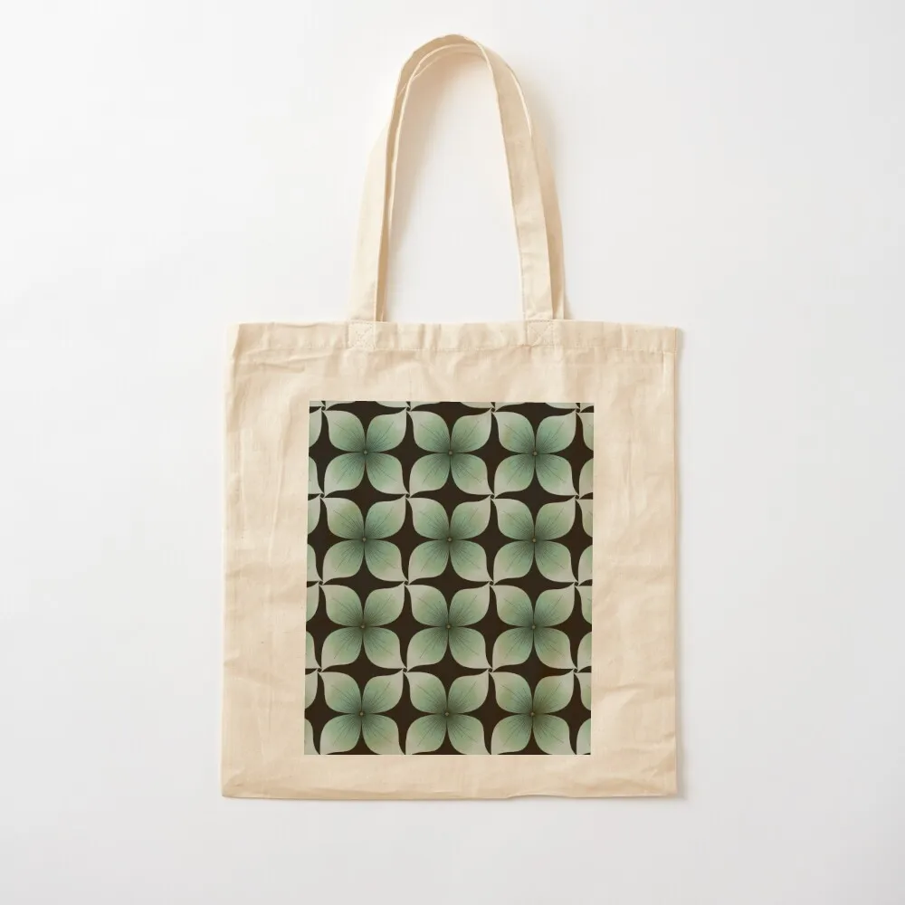 

Sage Green Flower Tangle Pattern Tote Bag