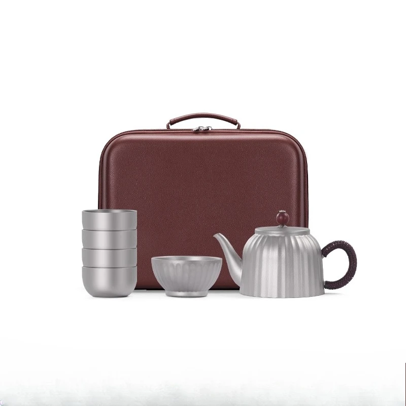 

Travel tea set Outdoor portable bag Tea making equipment Car camping Drinking tea cup Brewing teapot