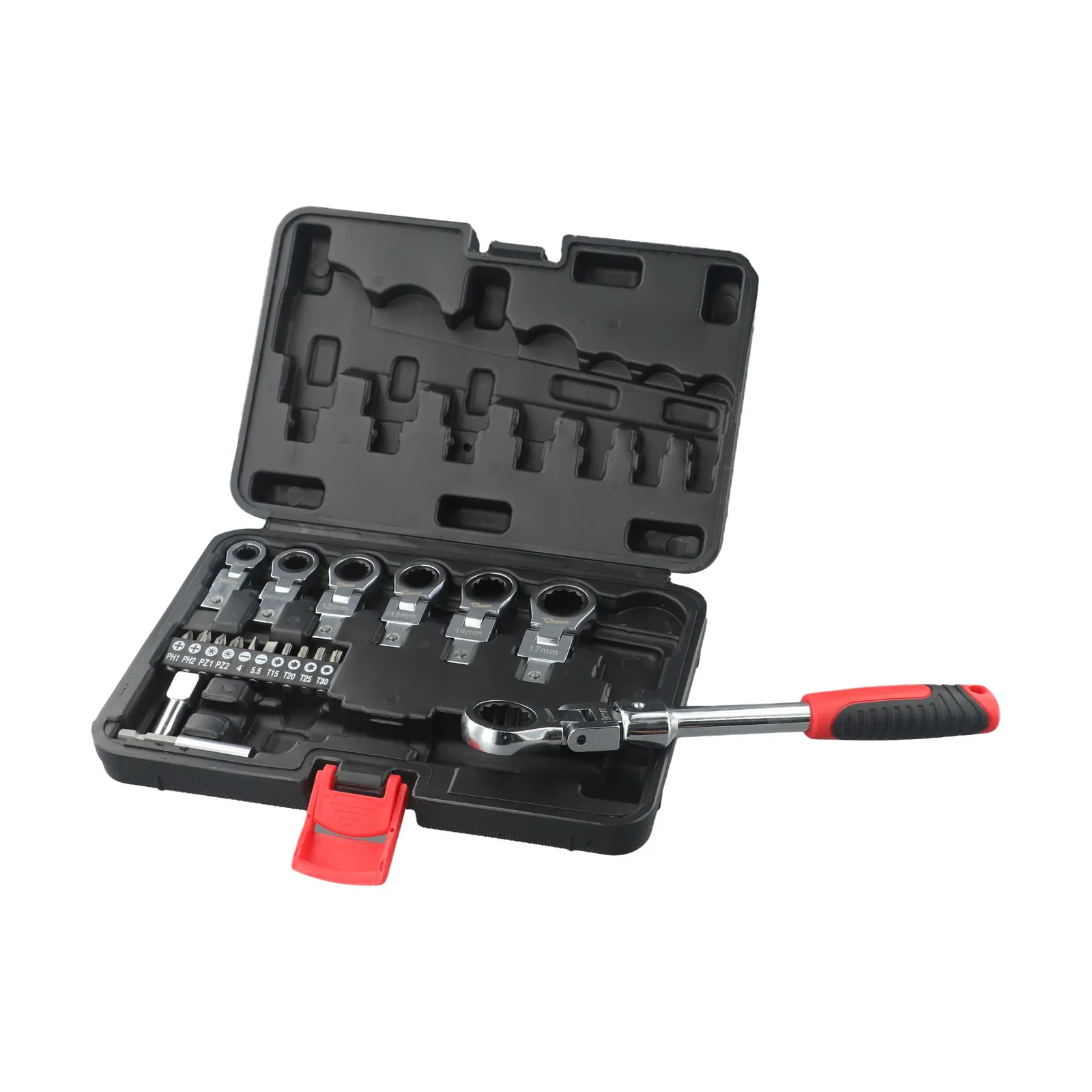 Ratchet Wrench Set 20pcs with Flexible 180 Degree Rotating Heads and 72 Tooth Gear for Precise Torque in Auto and Bike Repair