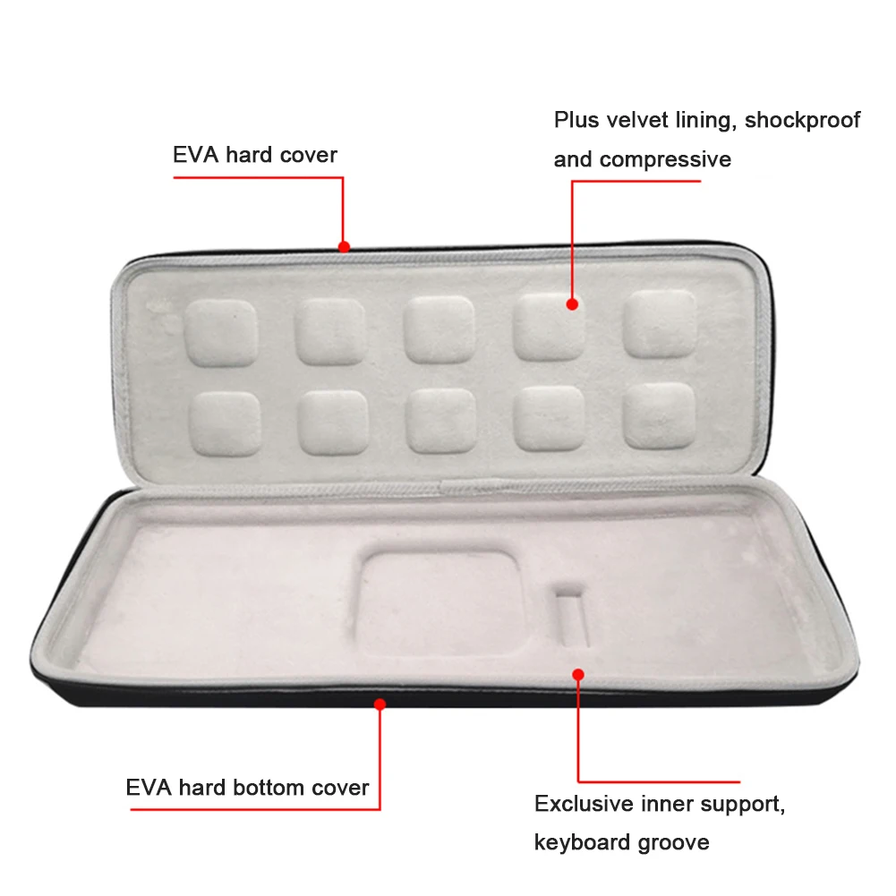 Portable Handbag Bag Hard Shell Carrying Case Carrying Case for MX Keys Wireless Keyboard Hardshell EVA Keyboard Storage Bag