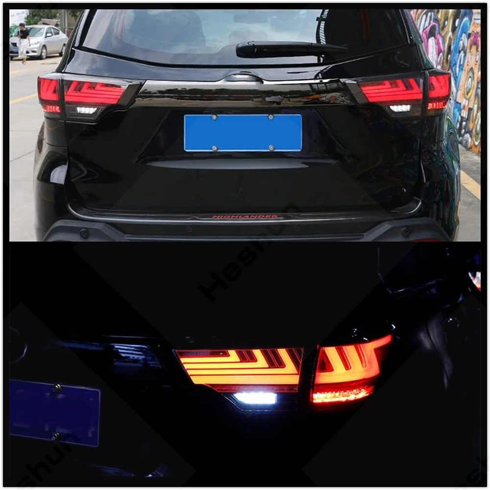 Pair LED Taillights For Toyota Highlander 2014 2015 2016-2019 Tail Light Taillight Taillamp Rear Lamp Brake Signal DRL Lighs