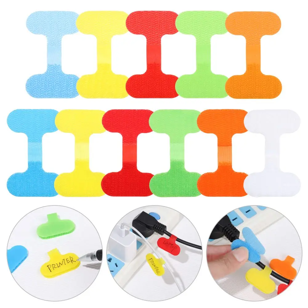 5PCS Wire Labels Cord Identification Electrical Cables Writable Nylon Cable Labels Organizer Practical Cord Protector