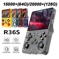 Consola de juegos portátil R36S, sistema Linux, pantalla IPS de 3,5 pulgadas, reproductor de vídeo portátil de bolsillo, 64GB, 128GB, juegos, regalos para chico