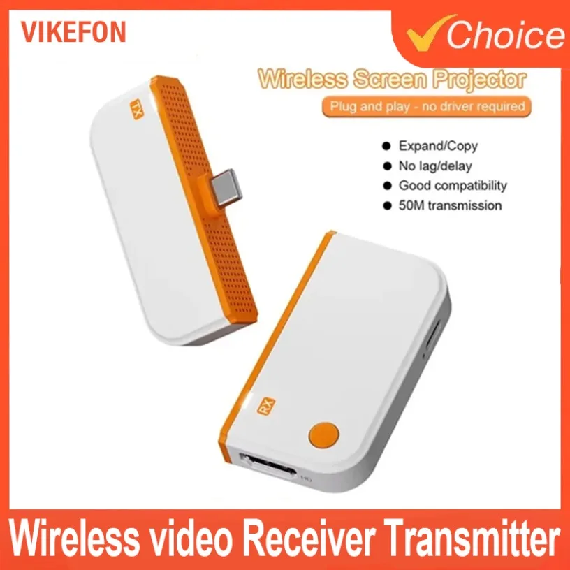 

50M Type C HDMI-Compatible Wireless Video Transmitter Receiver Extender Adapter TV Stick Dongle For Laptop PC Phone TV Monitor