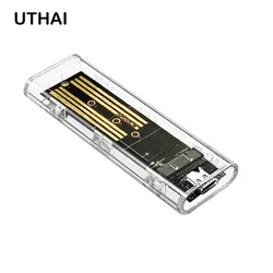 UTHAI M. 2 custodia per disco rigido USB3.1Type-C a M.2 custodia per unità a stato solido NGFF custodia per disco rigido portatile esterna trasparente BN07