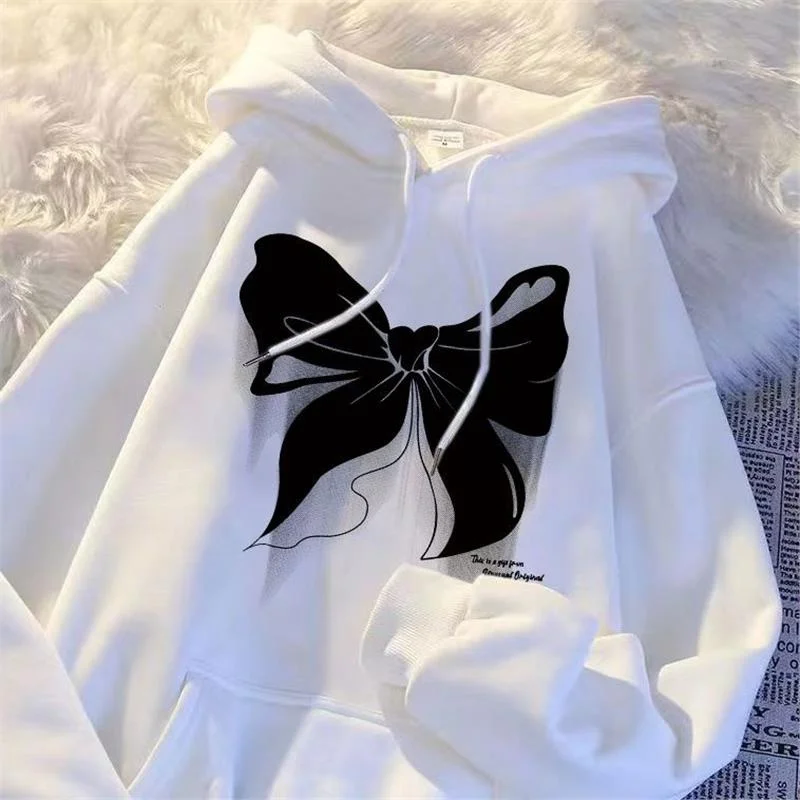 Thiened Fce 여성용 스웨트셔츠 루즈핏 롱 슬리브 겨울 아우터웨어 한국 스타일 슬림 디자인 레이지 슬리 캐주얼 자켓