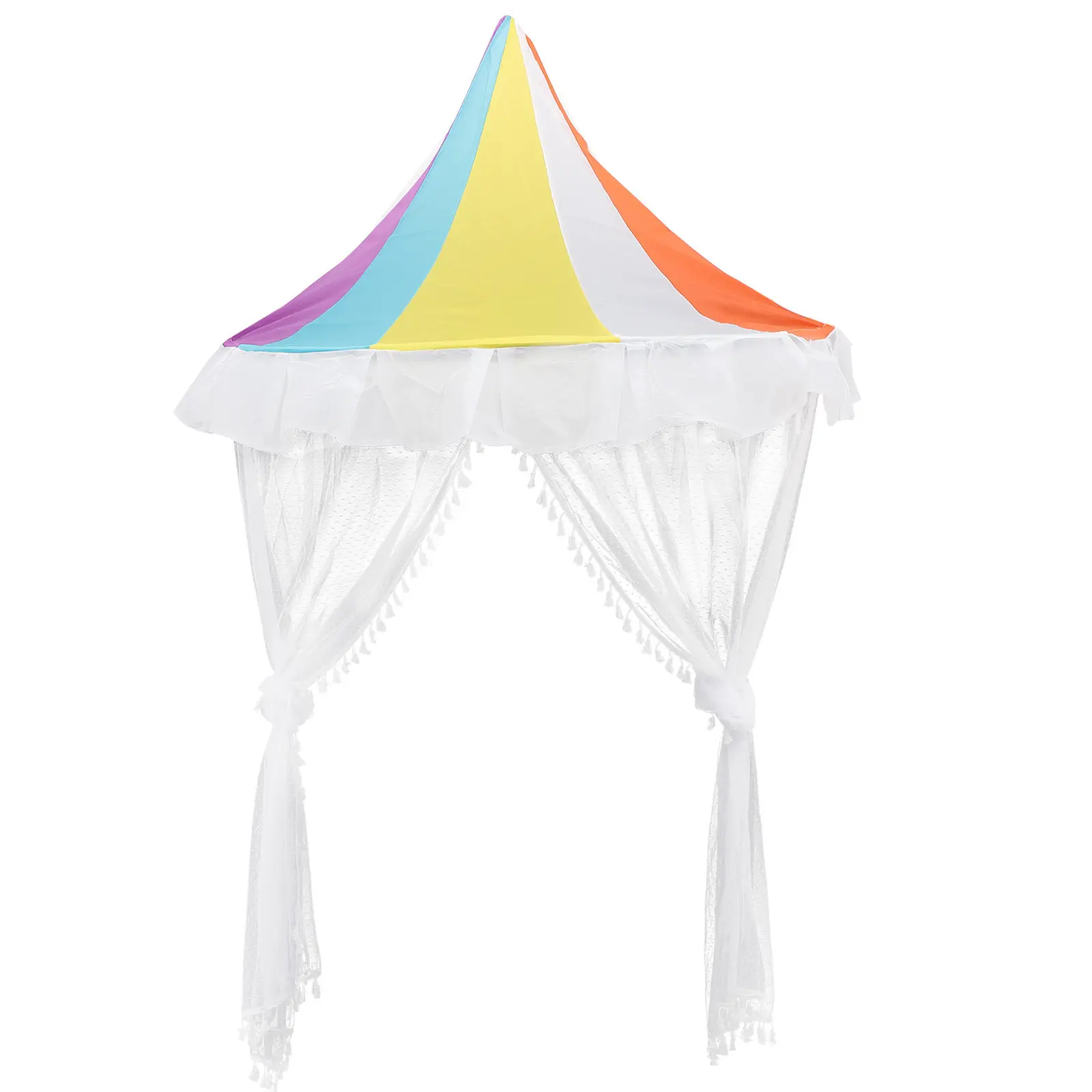 Half-Round Dome Crib Canopy for Rainbow Fairy Net Reading Tent Play Area Sleep Tent Castle Style Bed Decor Room