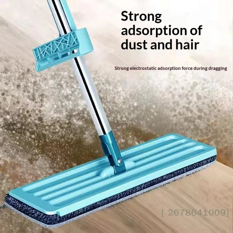 ⚑ Flacher Bodenwischer mit Auswringfunktion, Freihändiger Wischmopp, Mikrofaser-Pads, Lazy Mop für Nass- und Trockenreinigung, Haushaltsreinigungswerkzeug