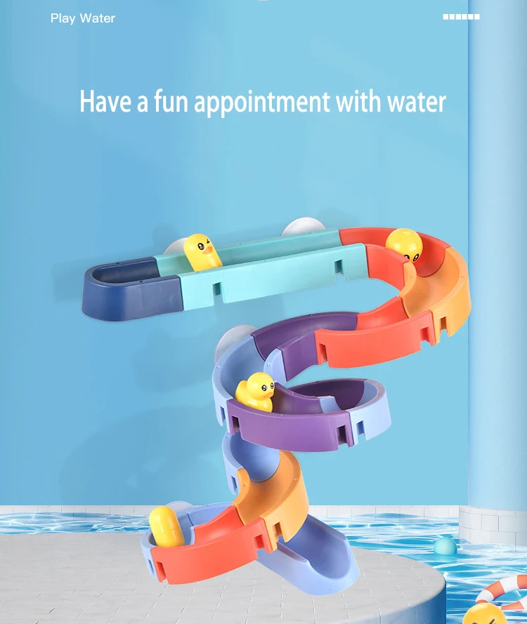 Plastic DIY Water Play Game Track and play water slide funny Bath Toys Set For Kids