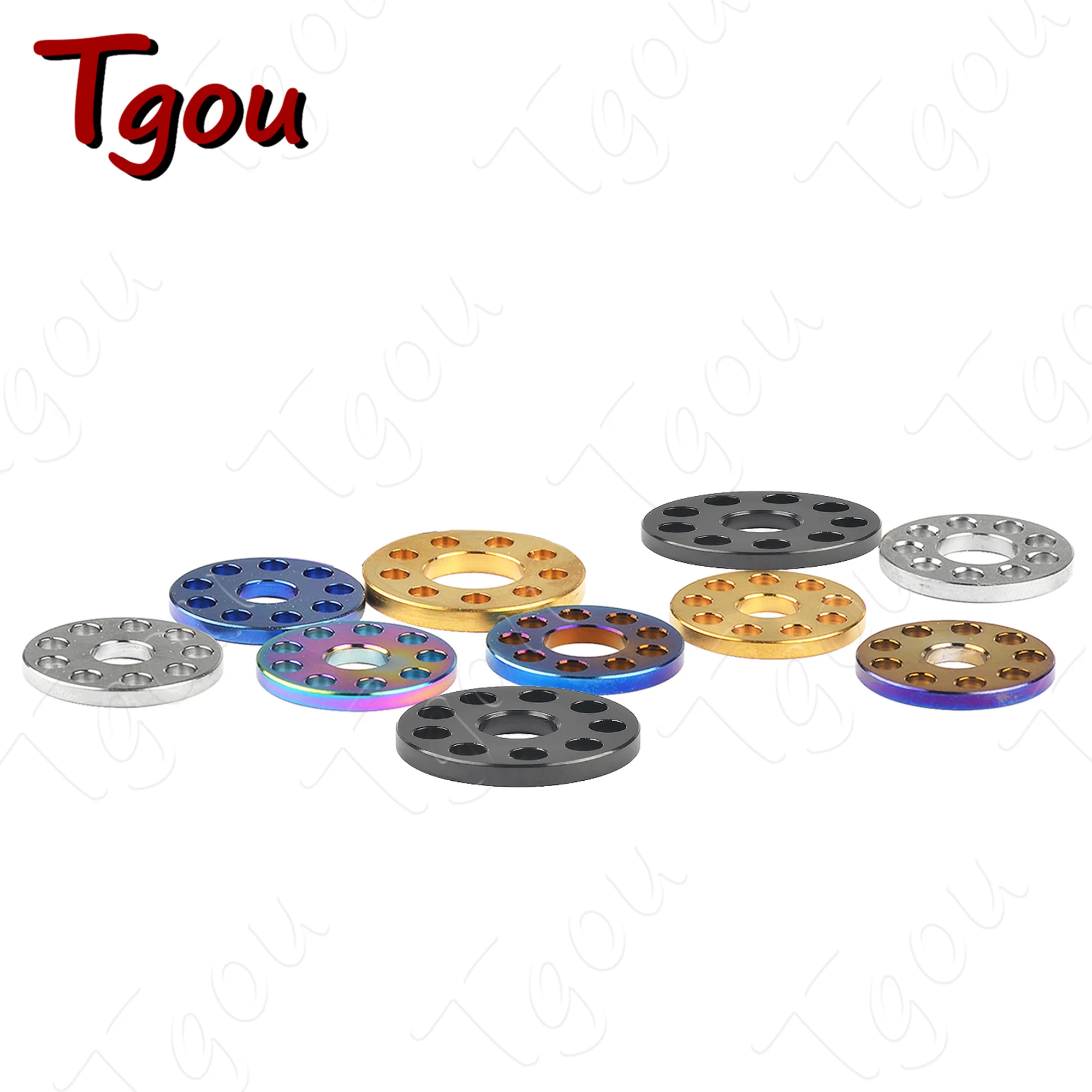 Tgou Titanium Washer M6/M8/M10 Nine Hole Gasket for Motorcycle 1pcs