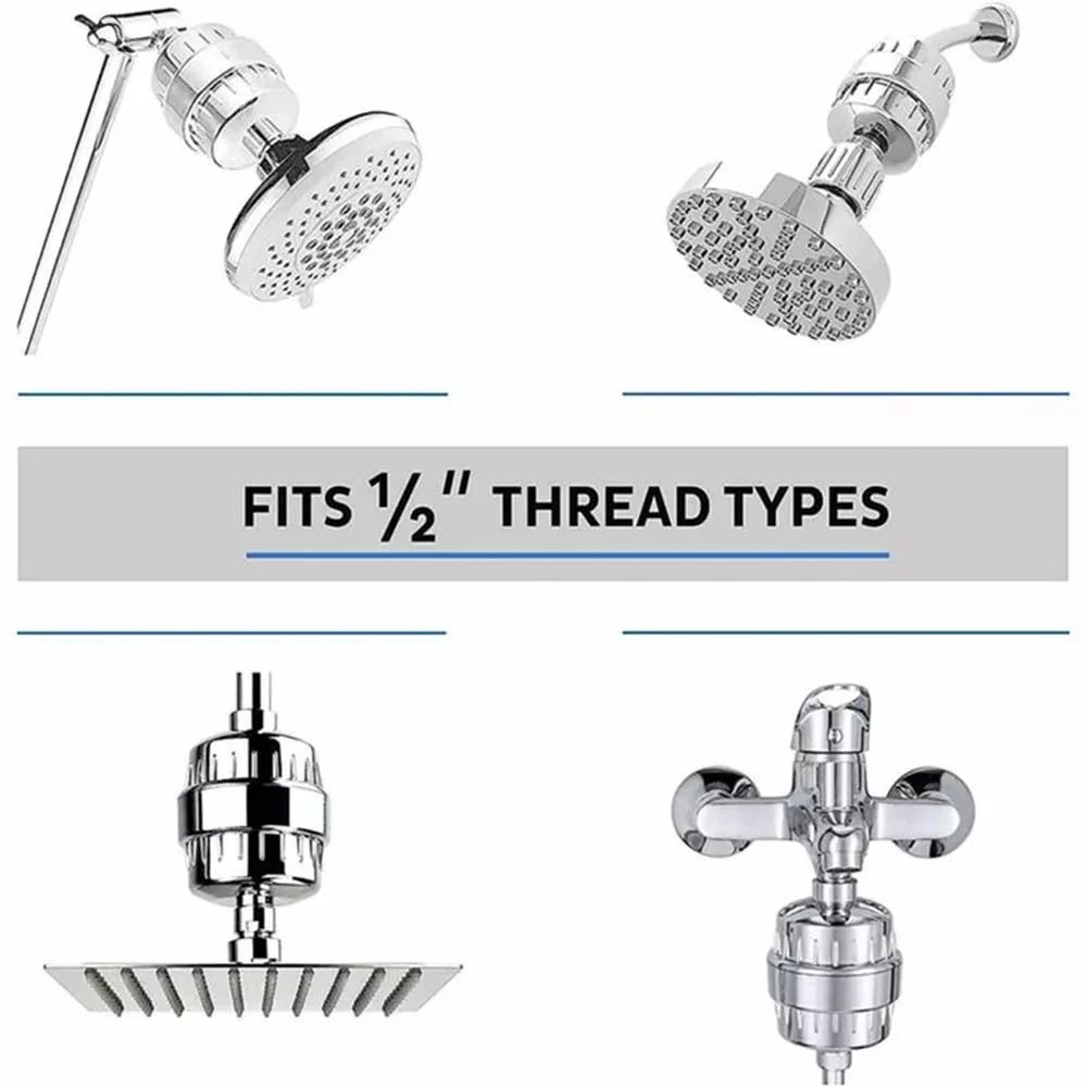 샤워 워터 필터 수돗물, 염소 제거, 중금속 여과, 연화 경수 샤워 헤드, 여과 정수기, 15 단계