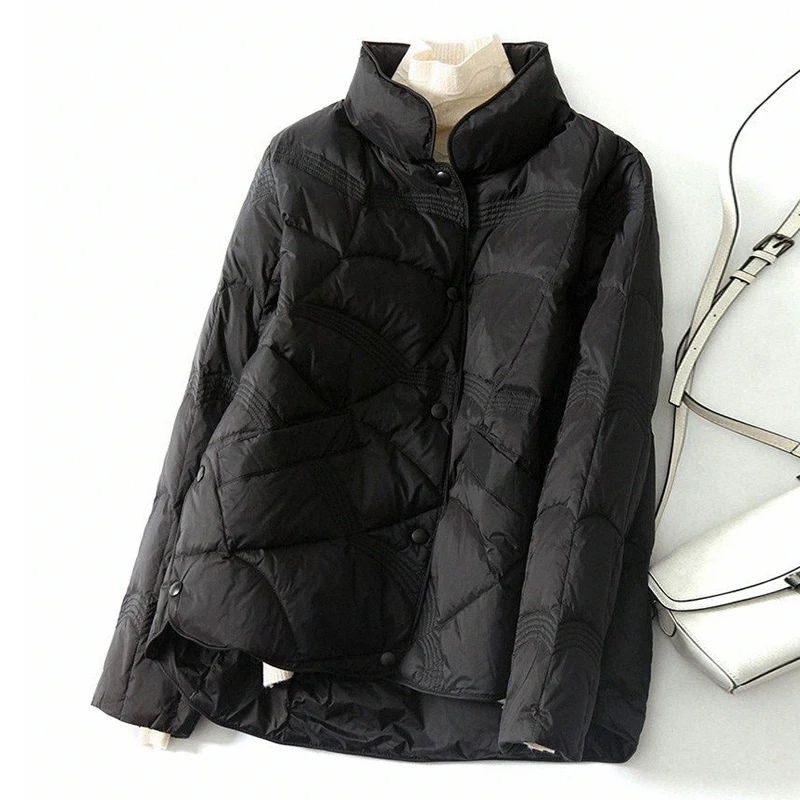 

Легкая теплая женская верхняя одежда из искусственного пуха с вышивкой Jaet ort Sle, сезонный обратный дизайн на весну и осень