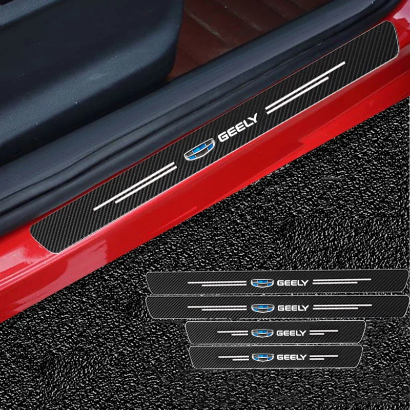 Carbon Fiber Car Sticker Car Door Trunk Protective Strip Decal For geely coolray atlas Emgrand X7 EC7 Boyue CK2 GC6 Parts LC