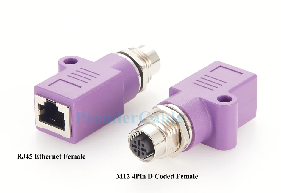 Profinet M12 4-Pin D-Code auf RJ45 Cat5 Ethernet-Durchgangsbuchse Schottmontage Rundsteckverbinder für EtherCAT, Sensor – Detail 4