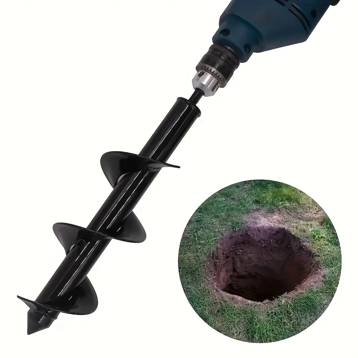 Garden Auger Drill Bit, Spiral Soil Hole Digger, Electric Drill Attachment for Planting Flowers Vegetables