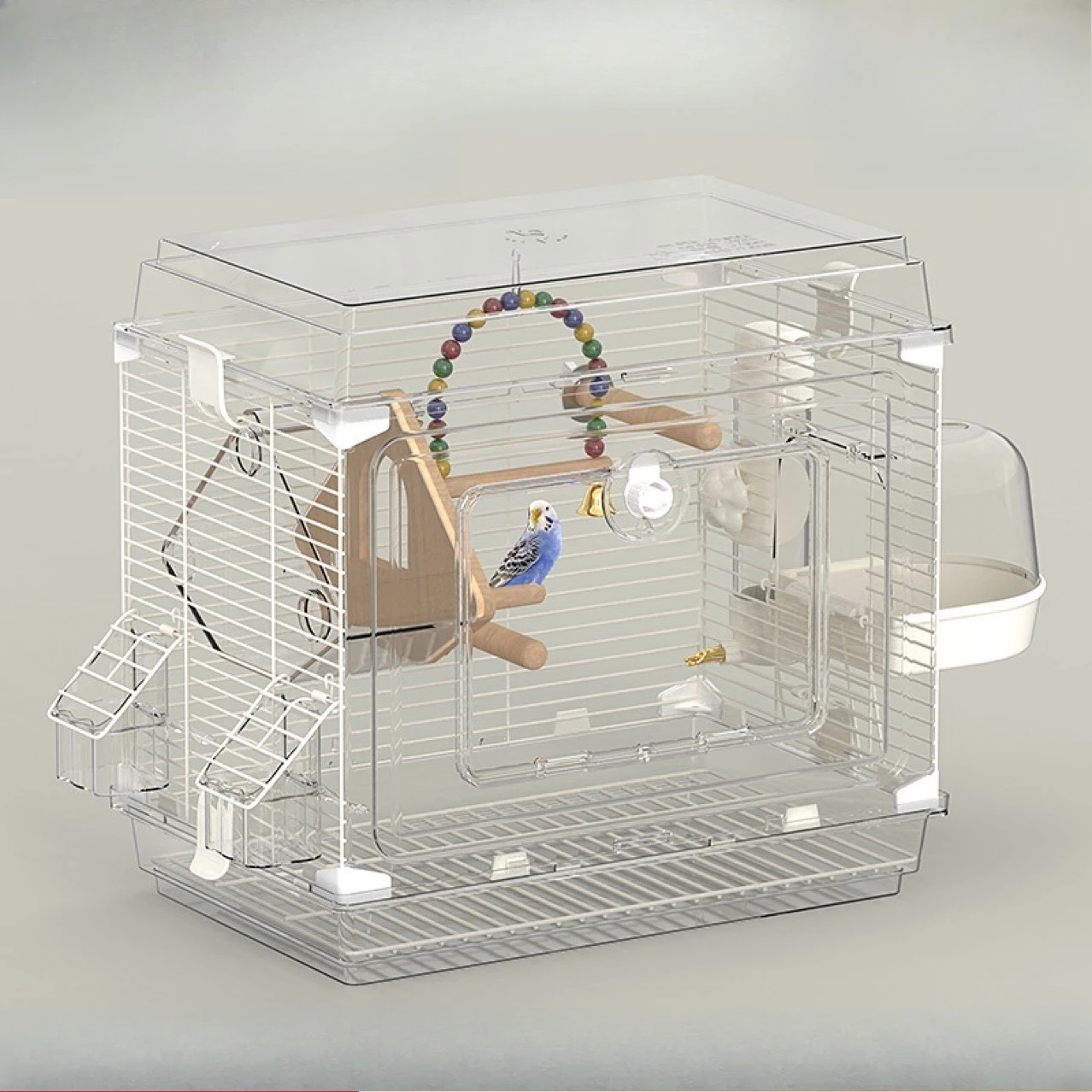 Fully transparent bird cage, parrot cage, tiger skin, peony, Xuanfeng king size family villa, large space ornamental cage