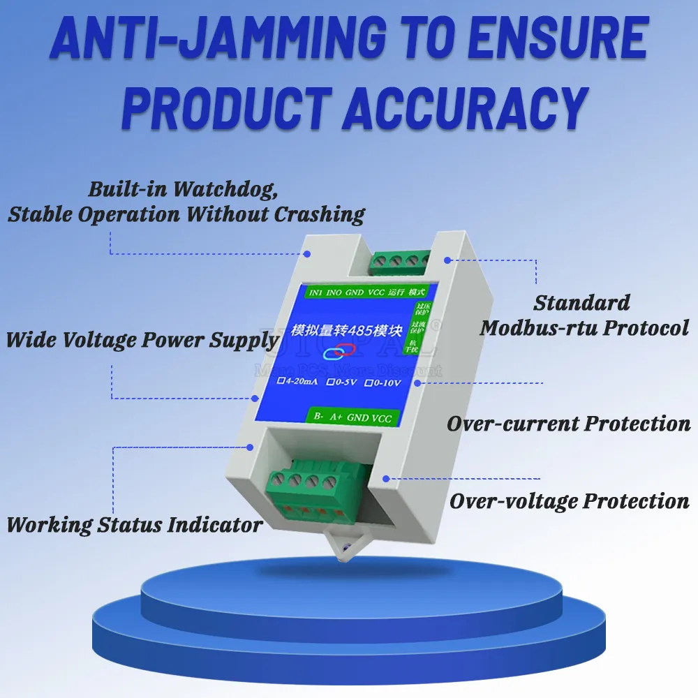 Conversion Module Analog 4-20mA 0-5V 0-10V to RS485 Modbus RTU Protocol 2 4 8 Channel Digital RS485 Transform Modules