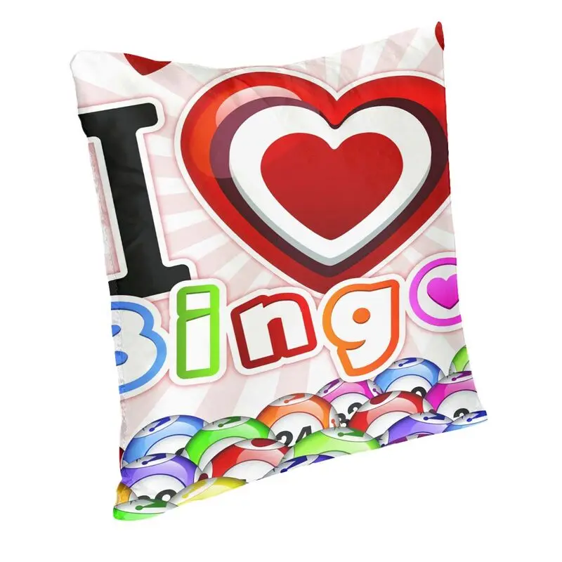 Nordic Style I Love Bingo Game Cushion Covers 45x45cm Velvet Throw Pillow Case for Sofa Square Pillowcase Home Decorative