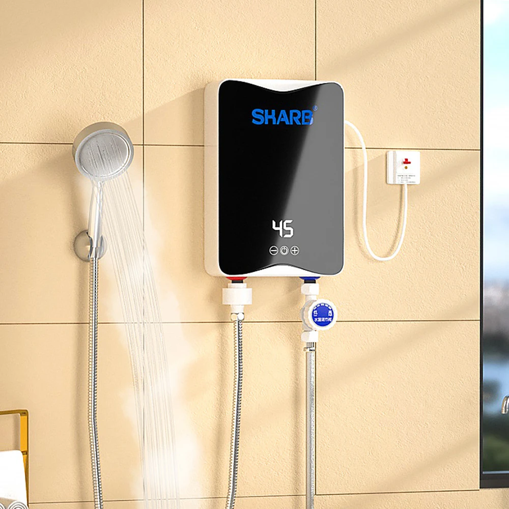 5500w Instant Tankless Elektro-Warmwasser bereiter Bad Küche Sofort heizung Wasserhahn Nachfrage Warmwasser bereiter mit LCD-Display