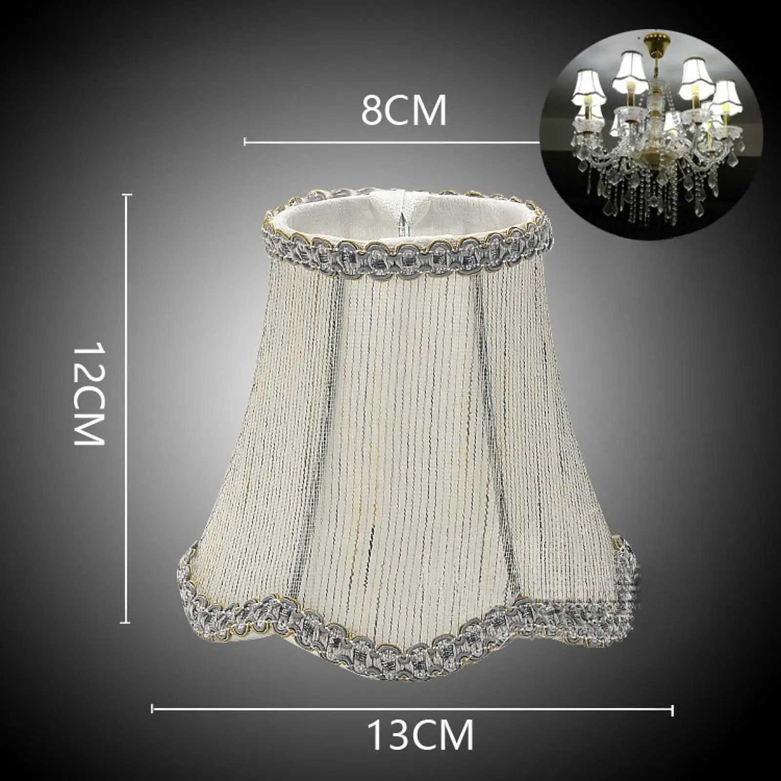 Fabric Chandelier Lampshade Replacement Clip on Accessory Decorative Droplight Cover