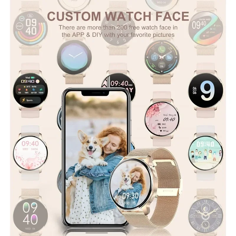 Reloj inteligente Xiaomi (responder/compensar llamadas), rastreador de ejercicios para teléfonos Android e iOS Reloj inteligente resistente al agua con HD completo de 1,32"