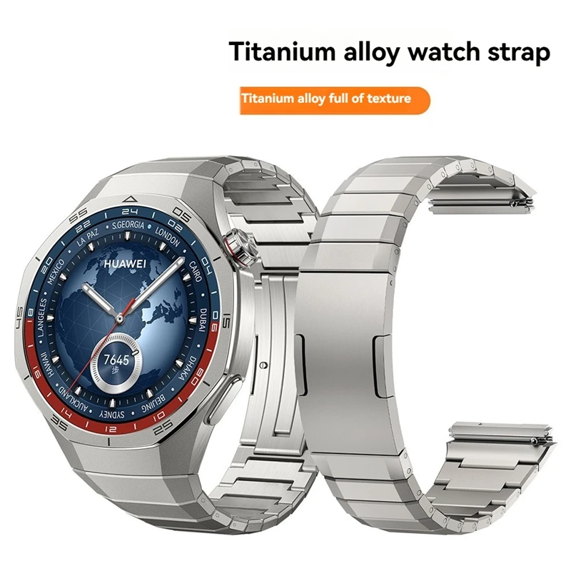 Titanium Alloy Strap For Huawei Watch GT5 Pro 46Mm Watchband Quick Release Wristband No Gaps Luxury Titanium Strap A