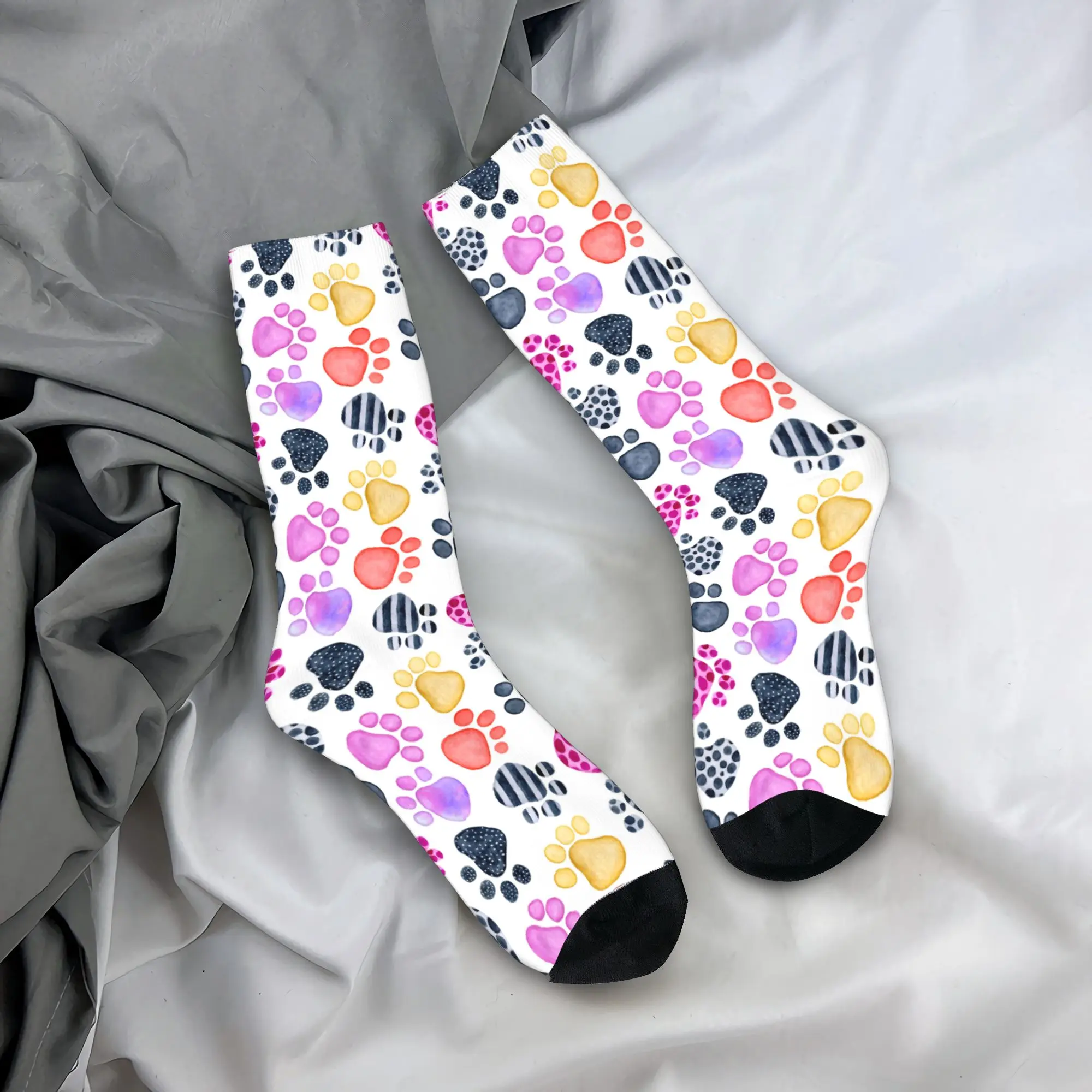 

Male Men Socks Casual Colorful Cat Paw Animal Foot Prints Sock Polyester Leopard Sport Women Socks Spring Summer Autumn Winter