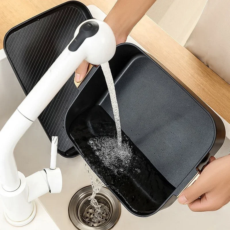 Household multifunctional hot pot barbecue two-in-one electric oven barbecue pot detachable washable hot pot grilled fish plate