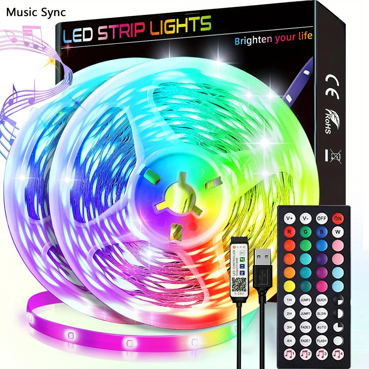RGB5050 TV LED Backlight Music Sync Led Strip Lights APP Control Flexible Ribbon Luces Led TV Tape for Room Backlight Decor