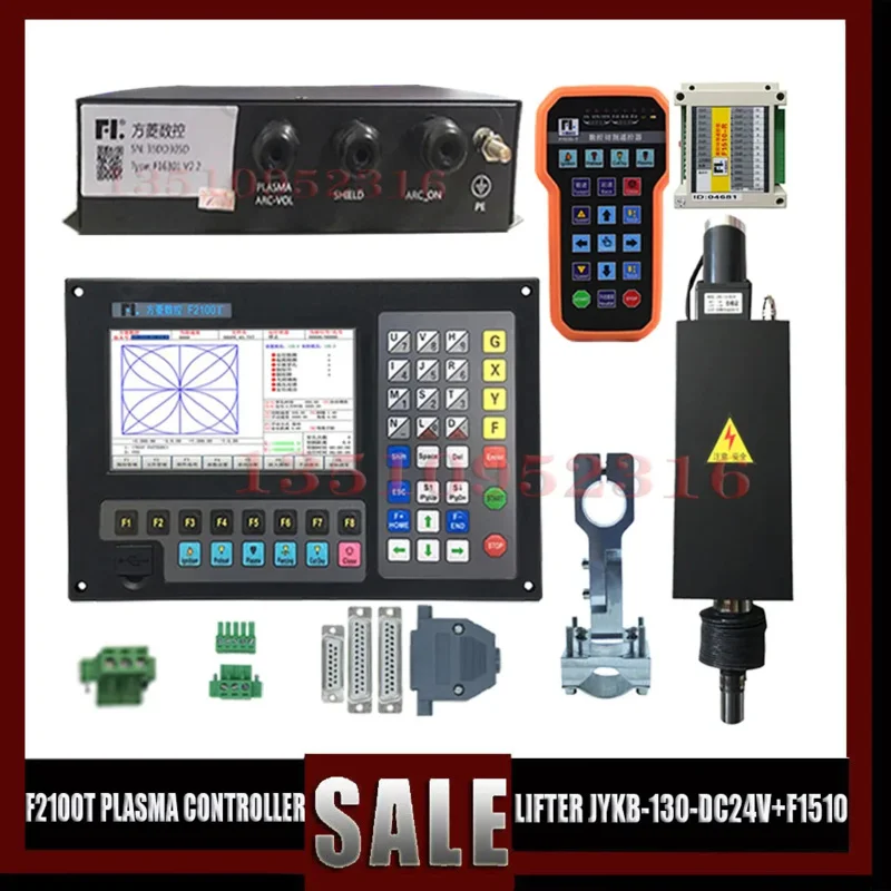 F2100T Cnc Controller 2Axis Plasma Flame Cutting Motion System   Lifting Body Jykb-130-Dc24V F1510 Remote Control