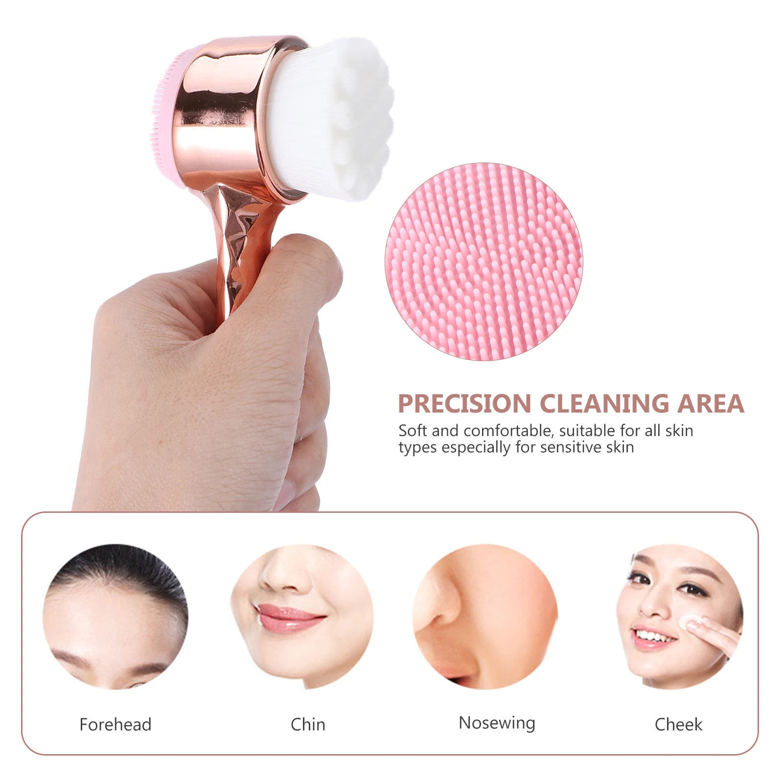 

Ergonomic Manual Facial Brush For Sensitive Skin Soft Exfoliating Cleansing Tool Lightweight Durable Plastic Washing Body Face
