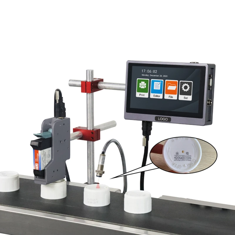 Linux 7.0-inch Screen Online Thermal Inkjet Printer QR Code Printing Batch Date Logo Expiry Date Production Line Inkjet Printer