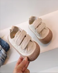 Autumn New Children's Canvas Shoes Girls' Soft Sole Casual Shoes Boys' Baby Kindergarten Uwabaki Black Pink Size 22-31