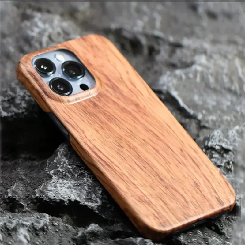 Natura Full Wood Phone Case For iPhone 11 12 13 14 Pro Max iPhone14 Plus Walnut Wooden Coque Luxury Bamboo Wood Phone Hard Cover