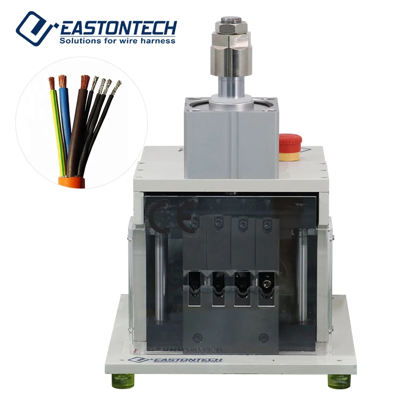 EASTONTECH  EW-1070 Small Size Pneumatic Wire Stripper Semi-Auto Cable Stripping Machine Automatic Wire Stripper Machine