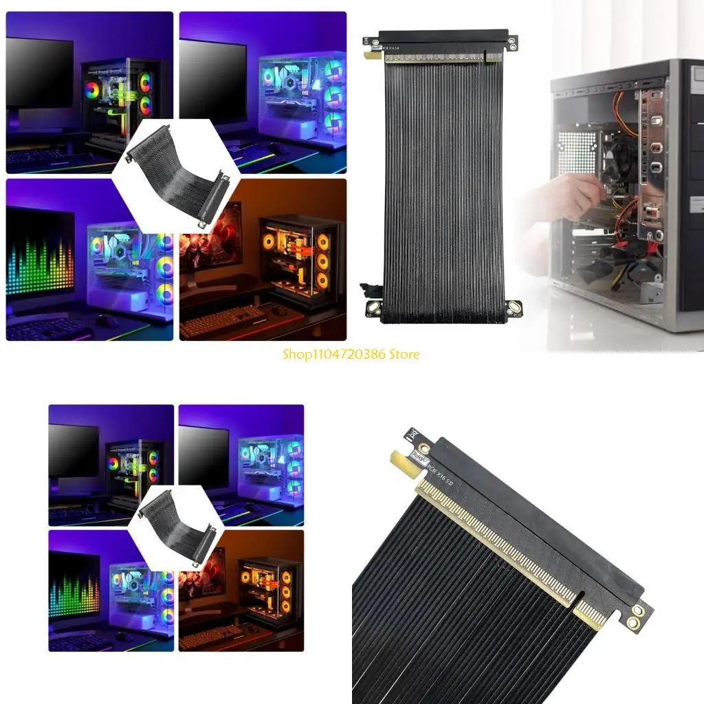 

K0EA PCIe5.0 X16 Graphics Card Extension Cable Graphics Card Risers Cable For ITX Case With Thin Double Reverse Design