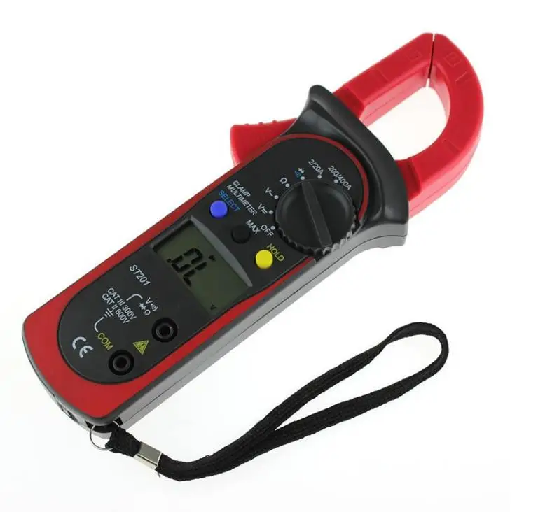 ST201 Digital Clamp Meters Multimeter With AC/DC Voltage Tester Current Resistance Transistor Test Mult Power Meter
