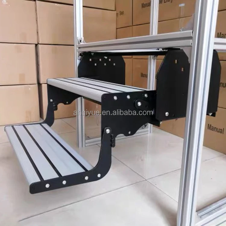 Double-Level Manual RV Step Heavy-Duty Foldable Entry Step For Trailer