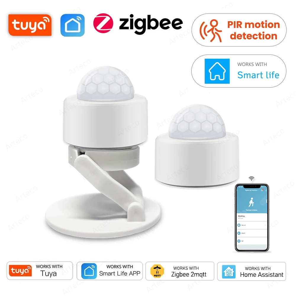 Tuya Zigbee Motion Sensors Smart Human Body Sensor Body Movement PIR ZigBee Motion Wireless Connection Smart Home Security Alarm