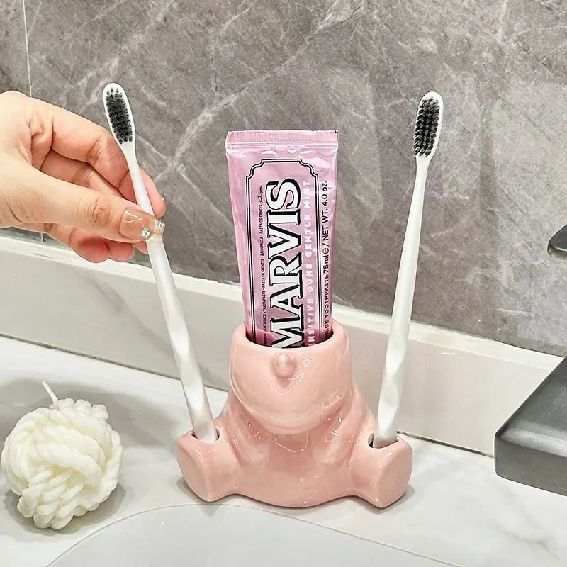 

Ceramic Toothbrush Holder Creative Unicorn Portable Anti Slip Waterproof Toothpaste Storage Rack Bathroom Decoration Accessories