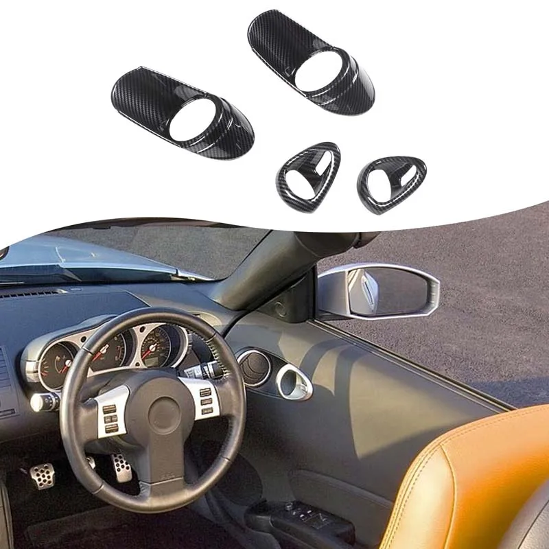 

4Pcs ABS carbon fiber For Nissan 350Z 2003-2006 car interior handle door bowl decorative sticker car protection accessories